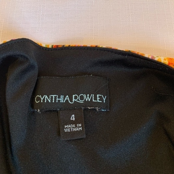 Colorful Print Sleeveless Boatneck Cynthia Rowley Dress Women’s Size 4 - Picture 4 of 6